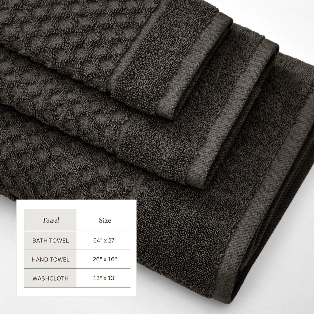 Cotton Diamond Waffle Weave Bath Towel Set - Grayson Collection