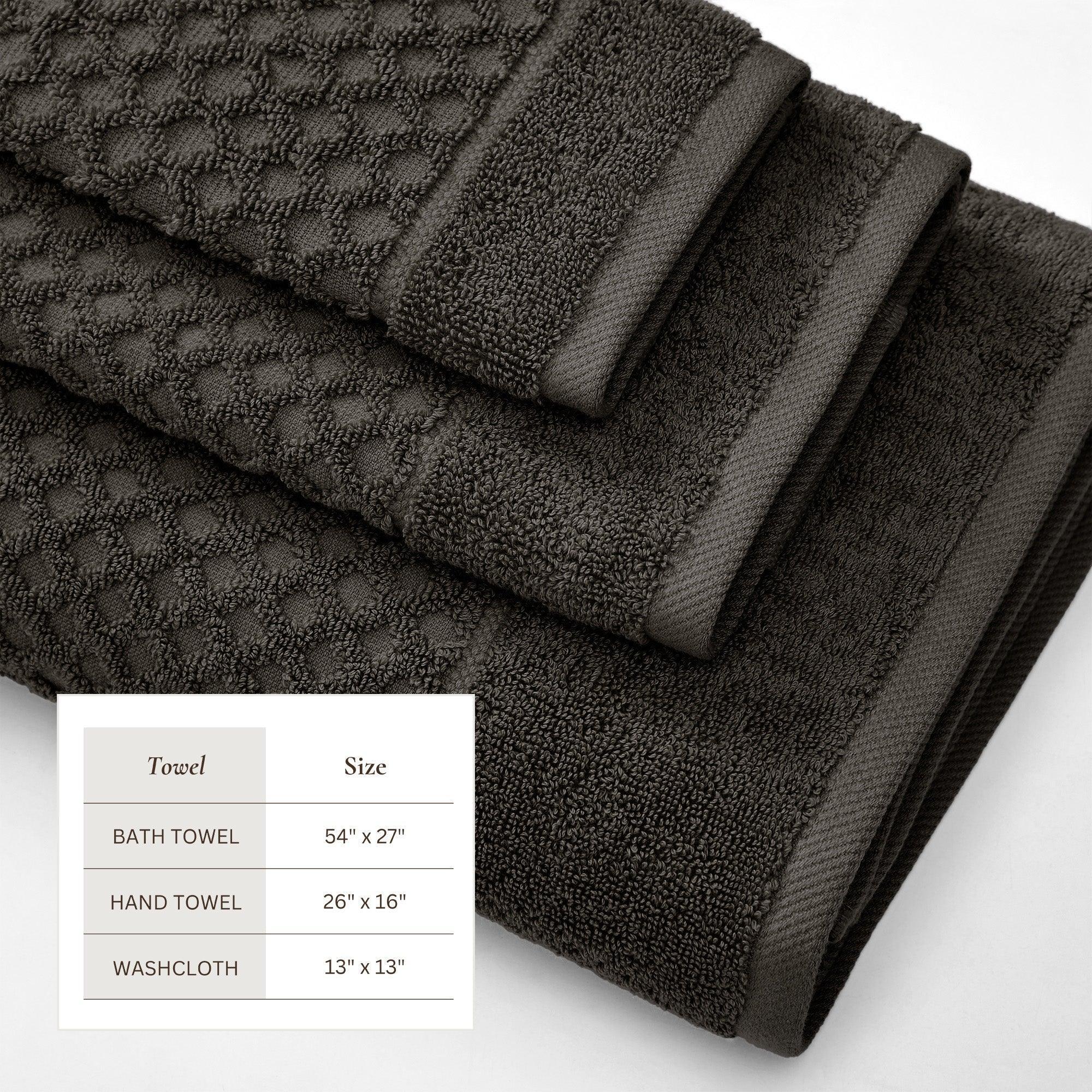 Cotton Diamond Waffle Weave Bath Towel Set - Grayson Collection