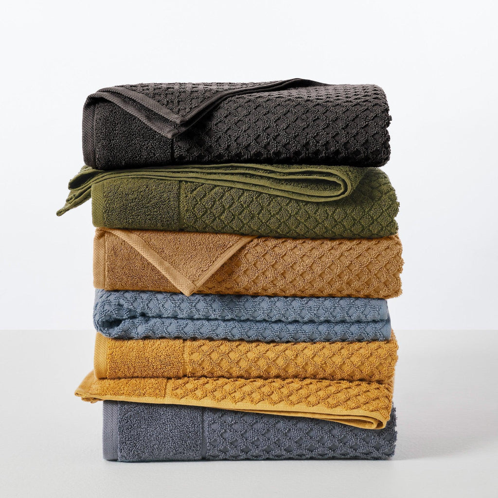 Cotton Diamond Waffle Weave Bath Towel Set - Grayson Collection