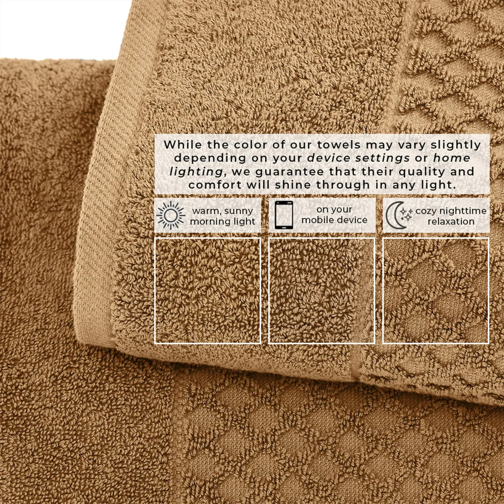 Cotton Diamond Waffle Weave Bath Towel Set - Grayson Collection