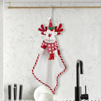 Cotton Hand Towels with Vintage Checkered Santa Claus Design - House Of Avana