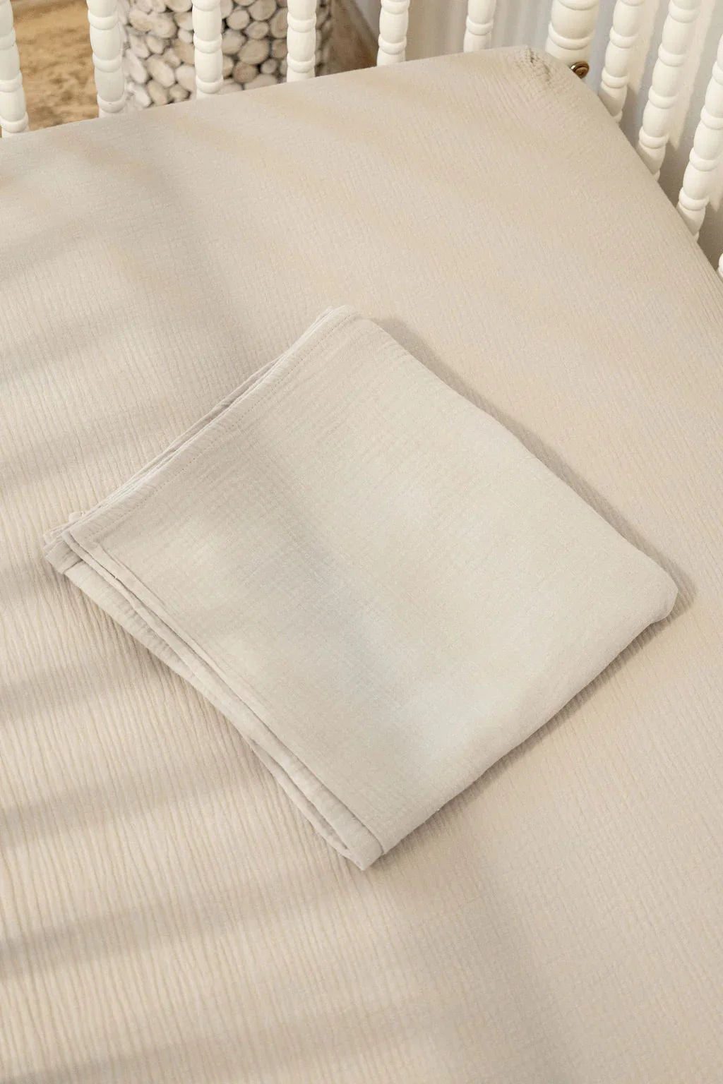 100% Organic Cotton Gauze Muslin Crib Sheet, alternate view - House Of Avana
