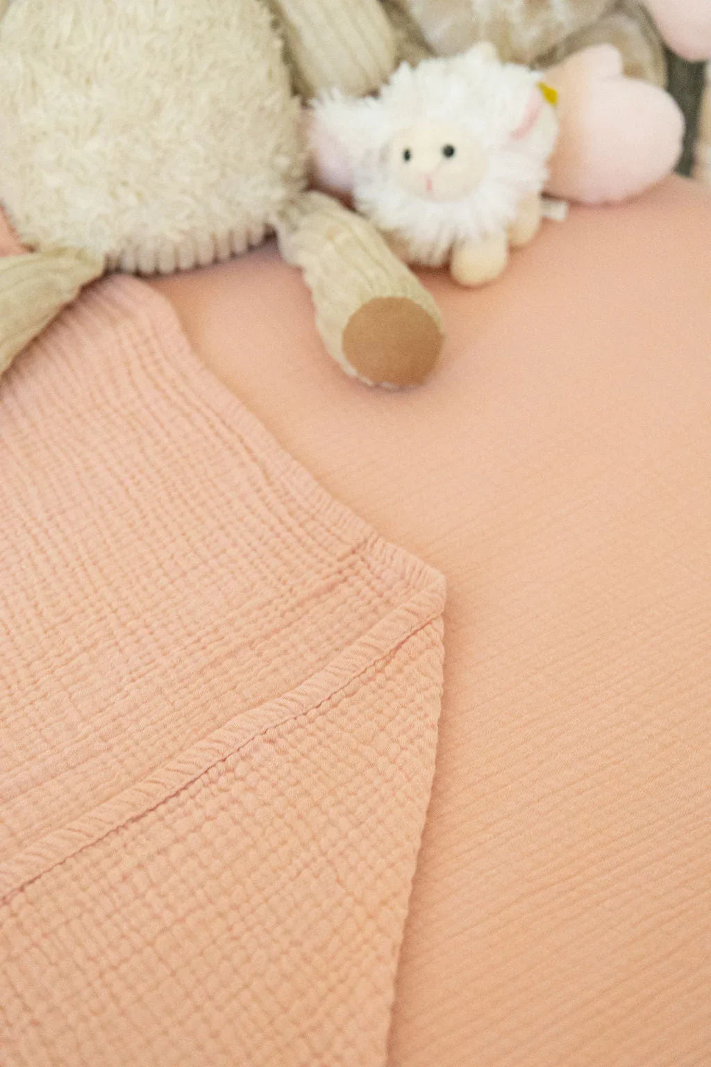 100% Organic Cotton Gauze Muslin Crib Sheet, in-use display - House Of Avana