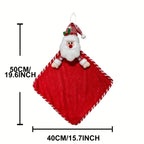 Cotton Hand Towels with Vintage Checkered Santa Claus Design - House Of Avana