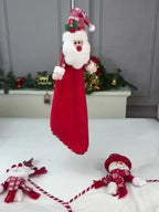 Cotton Hand Towels with Vintage Checkered Santa Claus Design - House Of Avana