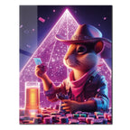Cowboy Hamster Poker Night – Neon UV Glass Wall Art for Game Room Vibes-KAFCD088 Peony Atelier