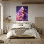 Cowboy Hamster Poker Night – Neon UV Glass Wall Art for Game Room Vibes-KAFCD088 Peony Atelier