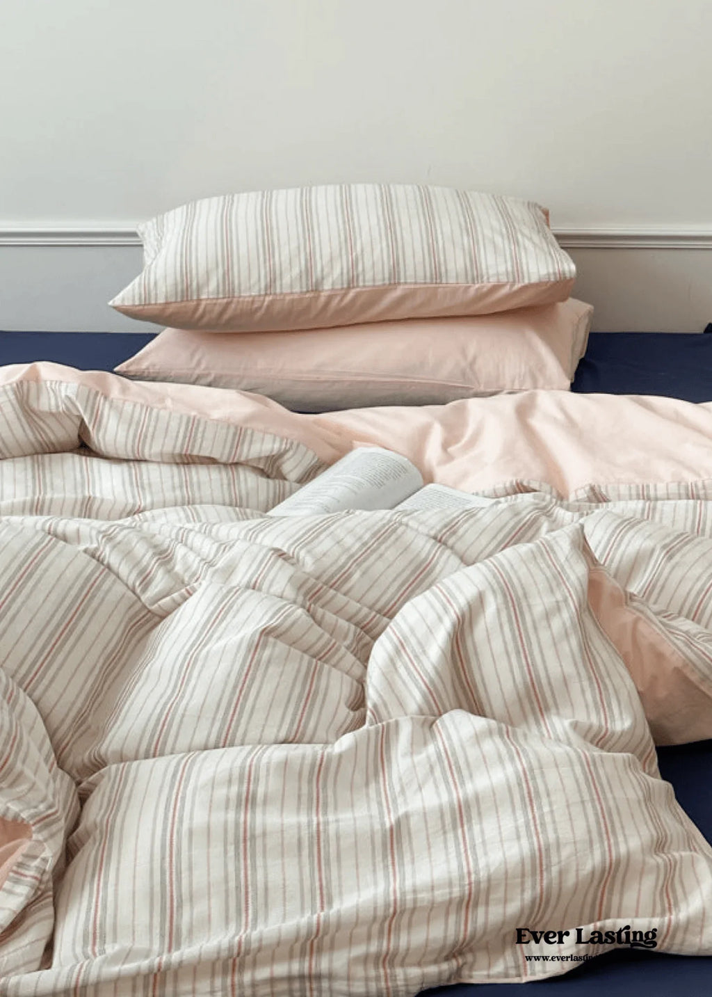 Cozy Pastel Striped Washed Cotton Bedding Set Ever Lasting