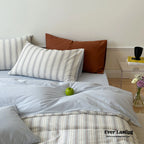 Cozy Pastel Striped Washed Cotton Bedding Set Ever Lasting