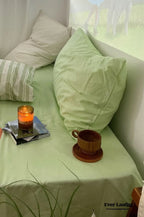 Cozy Washed Cotton Striped Bedding Set / Pink