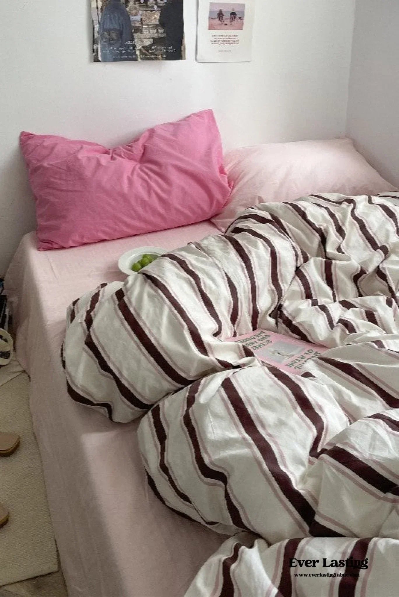 Cozy Washed Cotton Striped Pillowcases Ever Lasting