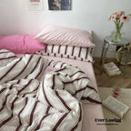 Cozy Washed Cotton Striped Pillowcases Ever Lasting