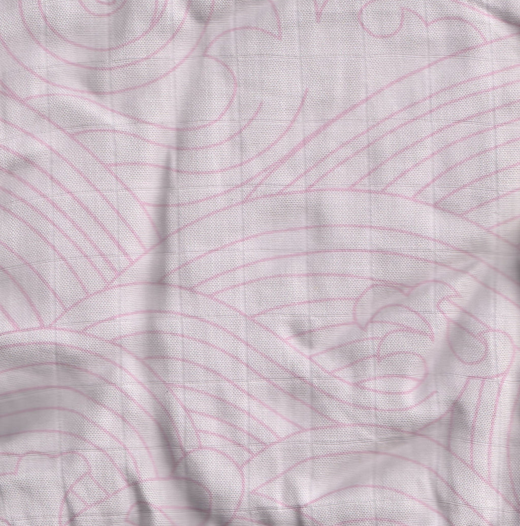 Organic Bamboo Cotton Blend Standard Crib Sheet in Pink Crashing Sea Waves
