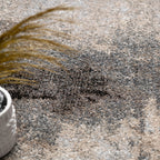 Cream and Black Modern Art Rug - House Of Avana