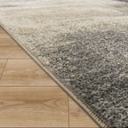 Cream and Black Modern Art Rug - House Of Avana