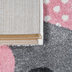 Kids Rug Elaya for Nursery Happy Animals in Cream Pastel, detail shot - House Of Avana