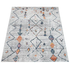 Boho Rug Cream Ethnic Diamond Pattern Modern Ripped Design - House Of Avana