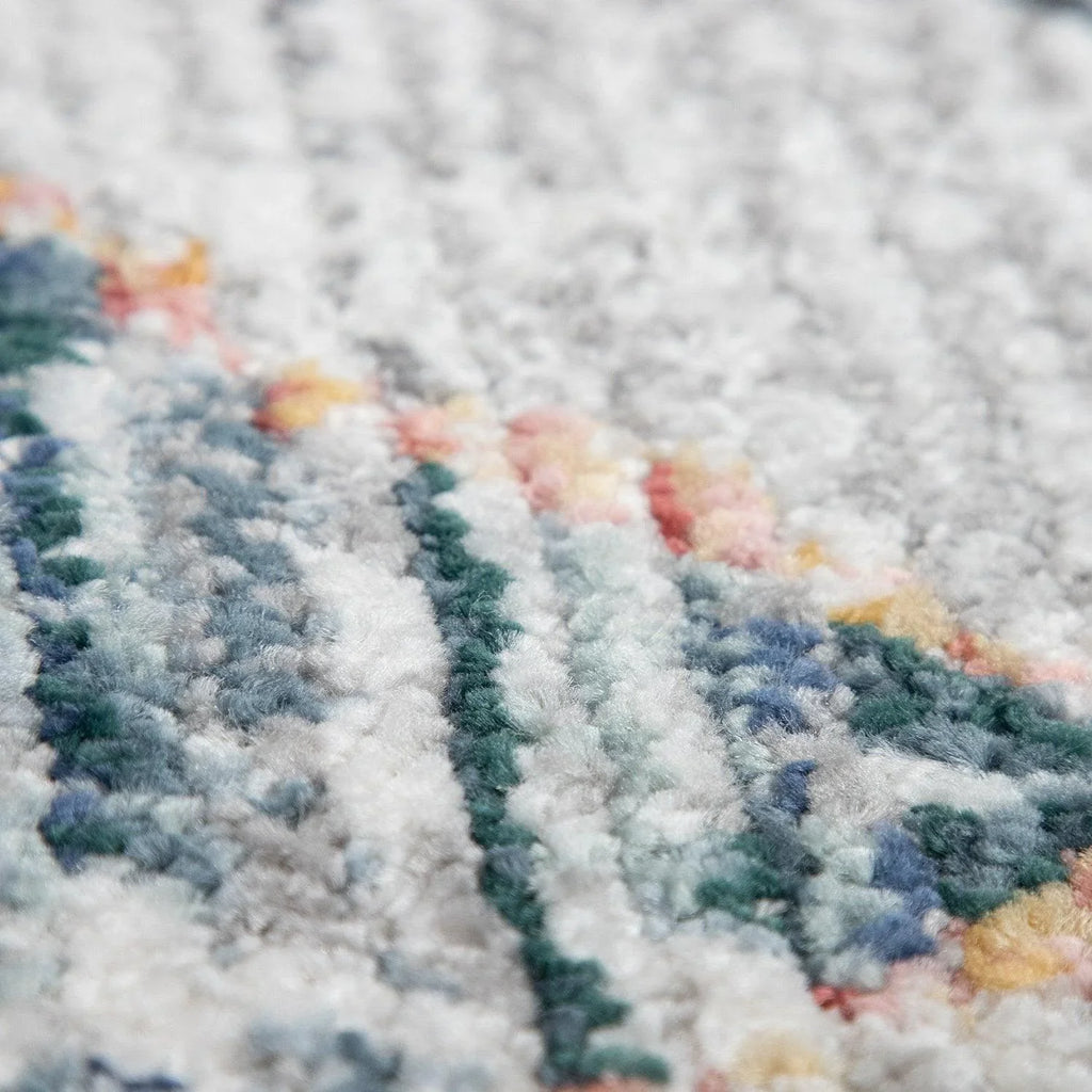 Boho Rug Cream Ethnic Diamond Pattern Modern Ripped Design - House Of Avana