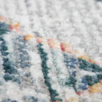 Boho Rug Cream Ethnic Diamond Pattern Modern Ripped Design - House Of Avana