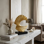 Modern Gold Wave Abstract Sculpture - Home Art Deco