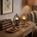 Leaf Metal Candle Holder Decorative