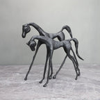 Creative Cast Iron Dark Horse Red Horse Animal Sculpture Desktop Ornament Living Room Decoration Artwork Home Decoration Gift - House Of Avana