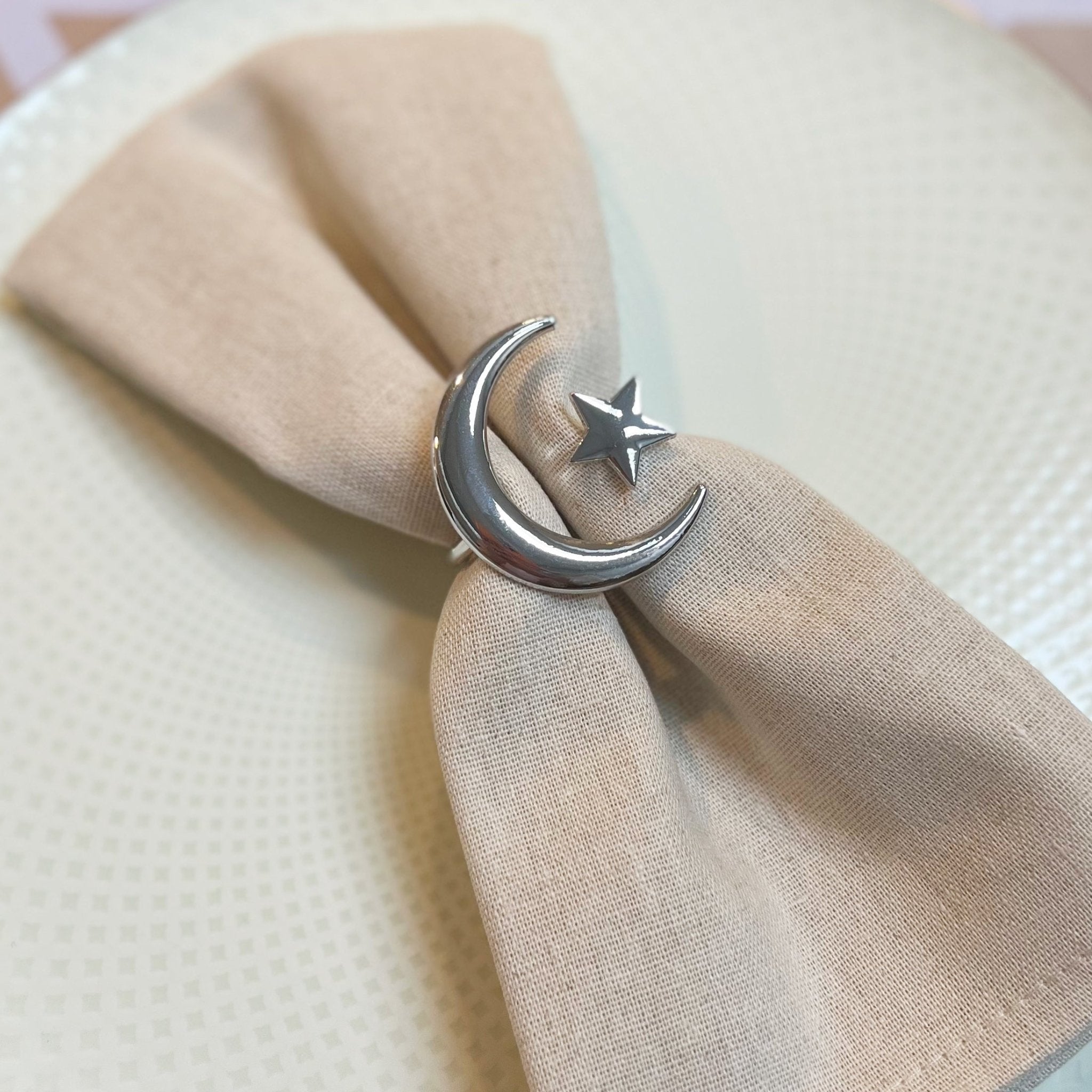 Crescent Moon and Star Napkin Rings Tea + Linen