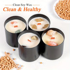 Clear crystal glass candle holders with white candles, elegant gift set - House of Avana