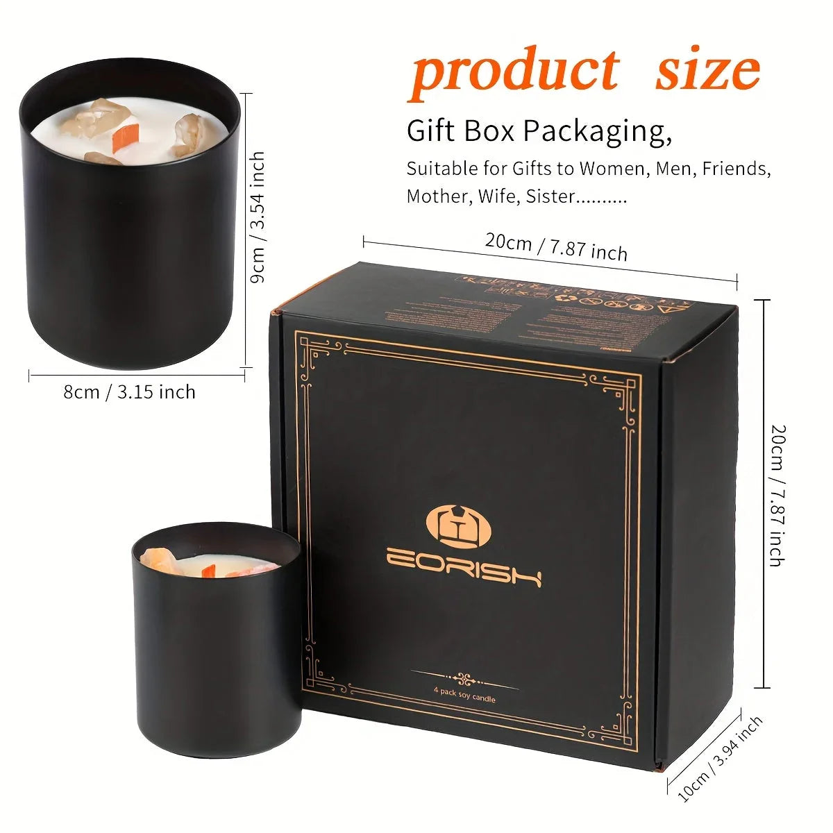 Clear crystal glass candle holders with white candles, elegant gift set - House of Avana