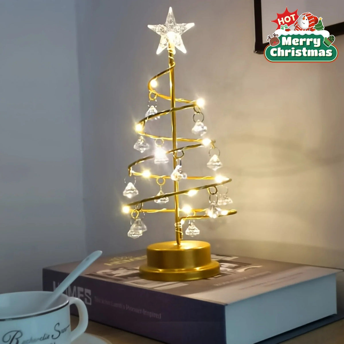 Crystal Diamond Christmas Tree Night Light Large - House Of Avana [[SKU:HOA-XMS-012]]