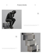 Crystal Figure - Transparent Ladder Desk Sculpture, close-up view - House Of Avana
