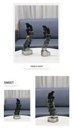 Crystal Figure - Transparent Ladder Desk Sculpture, dimensions view - House Of Avana