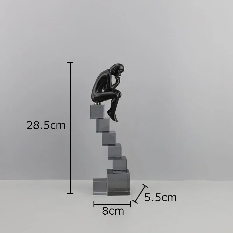 Crystal Figure - Transparent Ladder Desk Sculpture, alternate view - House Of Avana