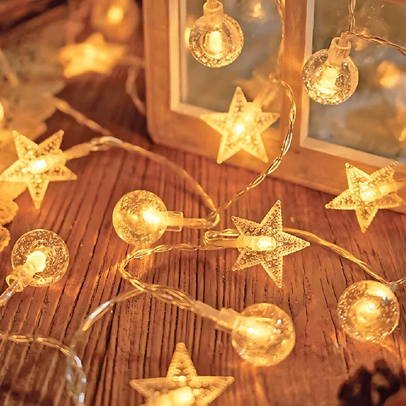 1pc, String Lights and Bubble Ball String Lights, 40/20/10LED, Crystal Clear Ball and Star Dream String Lights, Suitable for Bedroom, Wedding, Party, Wall Decoration, Birthday, Gift, Back to School, Christmas, Easter House Of Avana