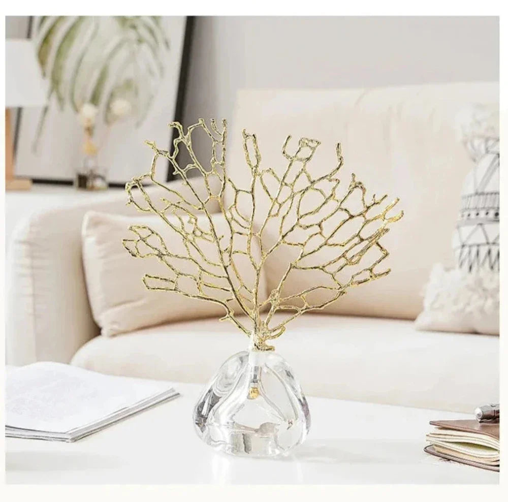 Crystal Golden Coral Handmade Decor - House Of Avana