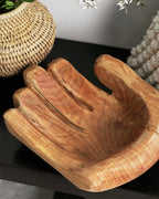 Cupped Hand Natural Eucalyptus Wood Bowl Sculpture Kanju Interiors