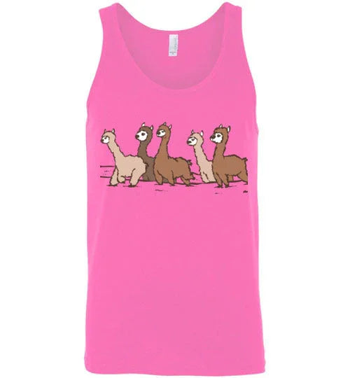 Curious Alpacas Canvas Unisex Tank