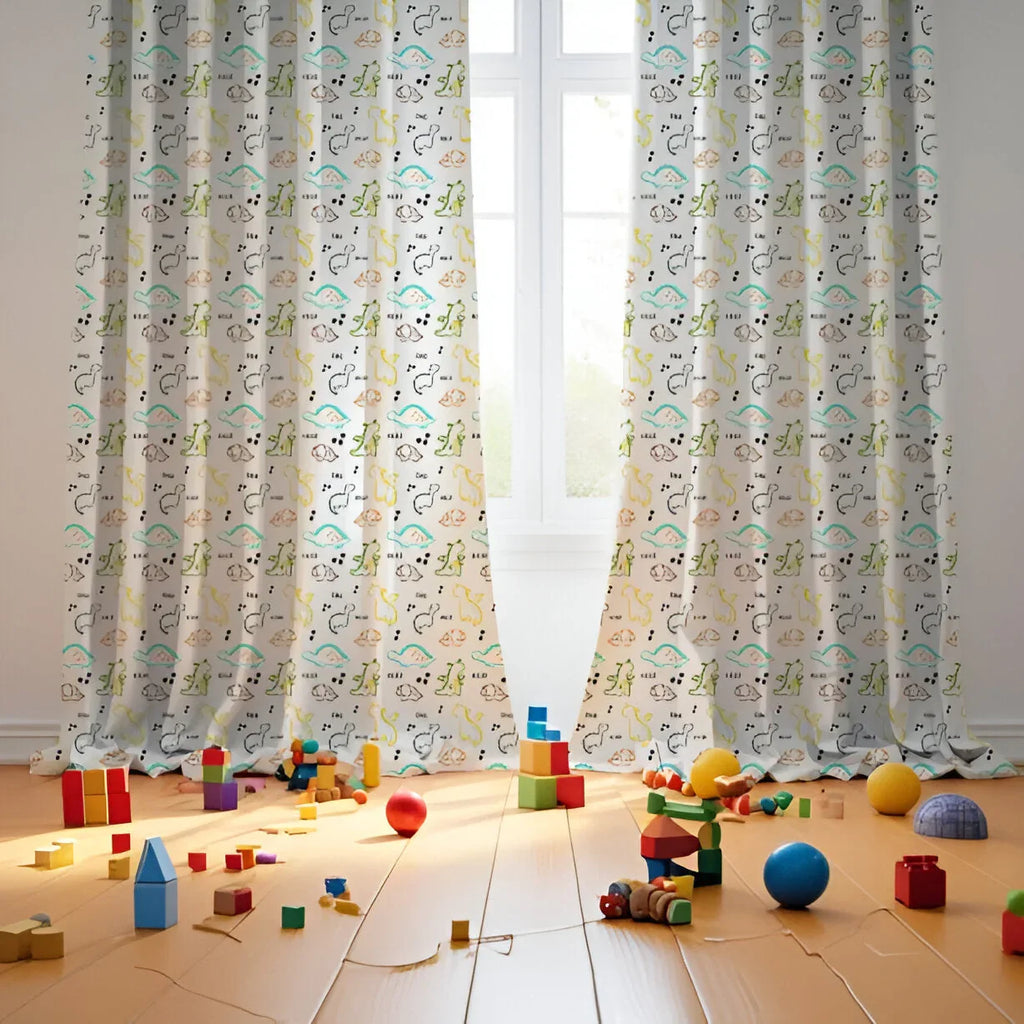 Dinos Themed Baby Room Curtain - House Of Avana