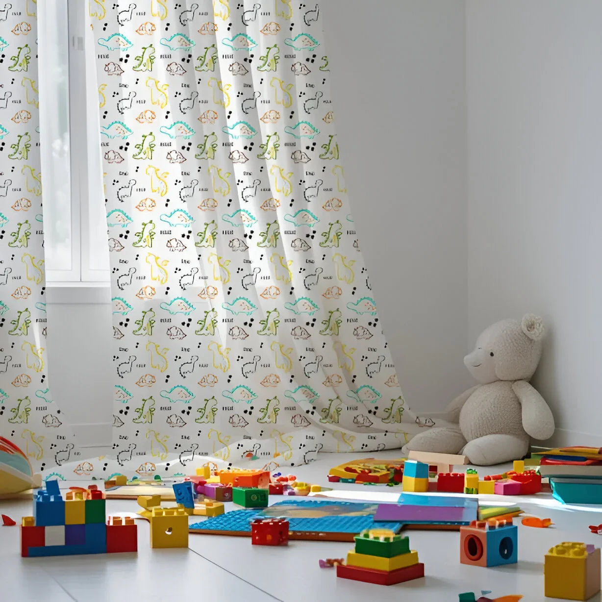 Dinos Themed Baby Room Curtain - House Of Avana