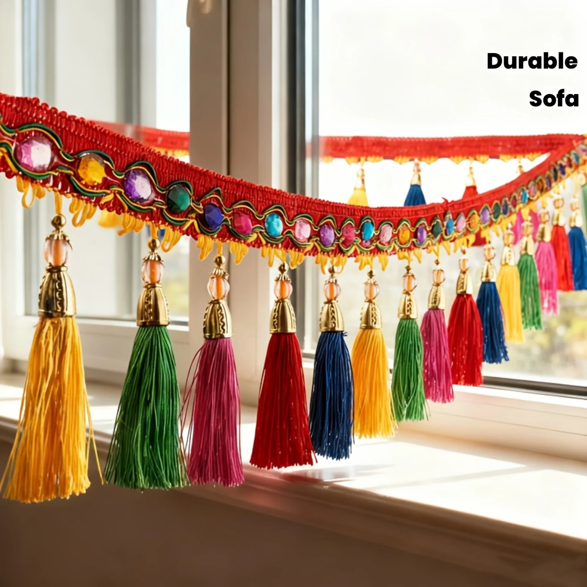 Elegant Lace Fringe Trim with Tassels - Durable Hanging Ribbon for Curtain, Sofa & Table Decor -... - House Of Avana