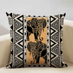 African Painting Printed Cushion Cover, detail shot - House Of Avana