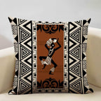 African Painting Printed Cushion Cover, dimensions view - House Of Avana