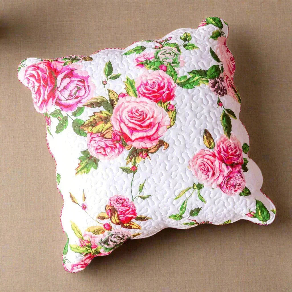 DaDa Bedding Romantic Roses Spring Floral Pink Euro Pillow Sham Cover, 26" x 26" (JHW879) DaDalogy Bedding Collection
