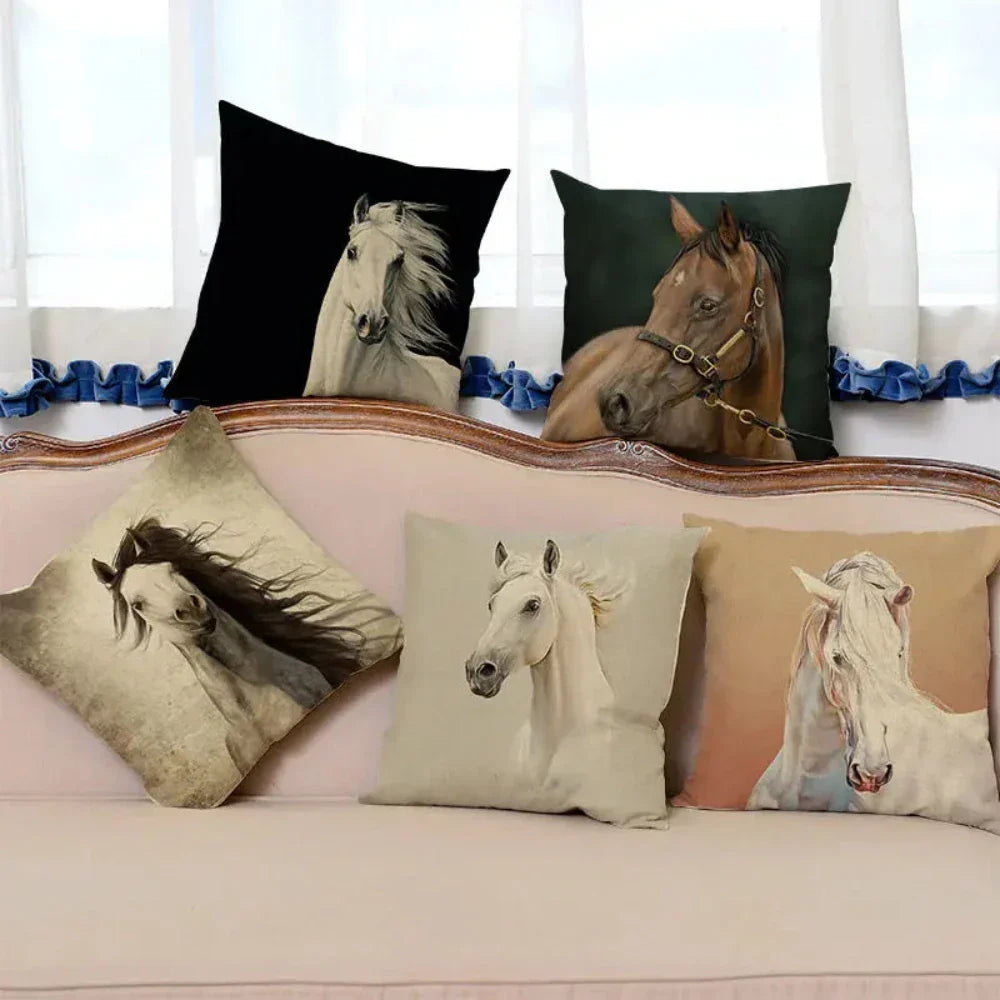 Decorative Horse Print Cushion Cover - House Of Avana