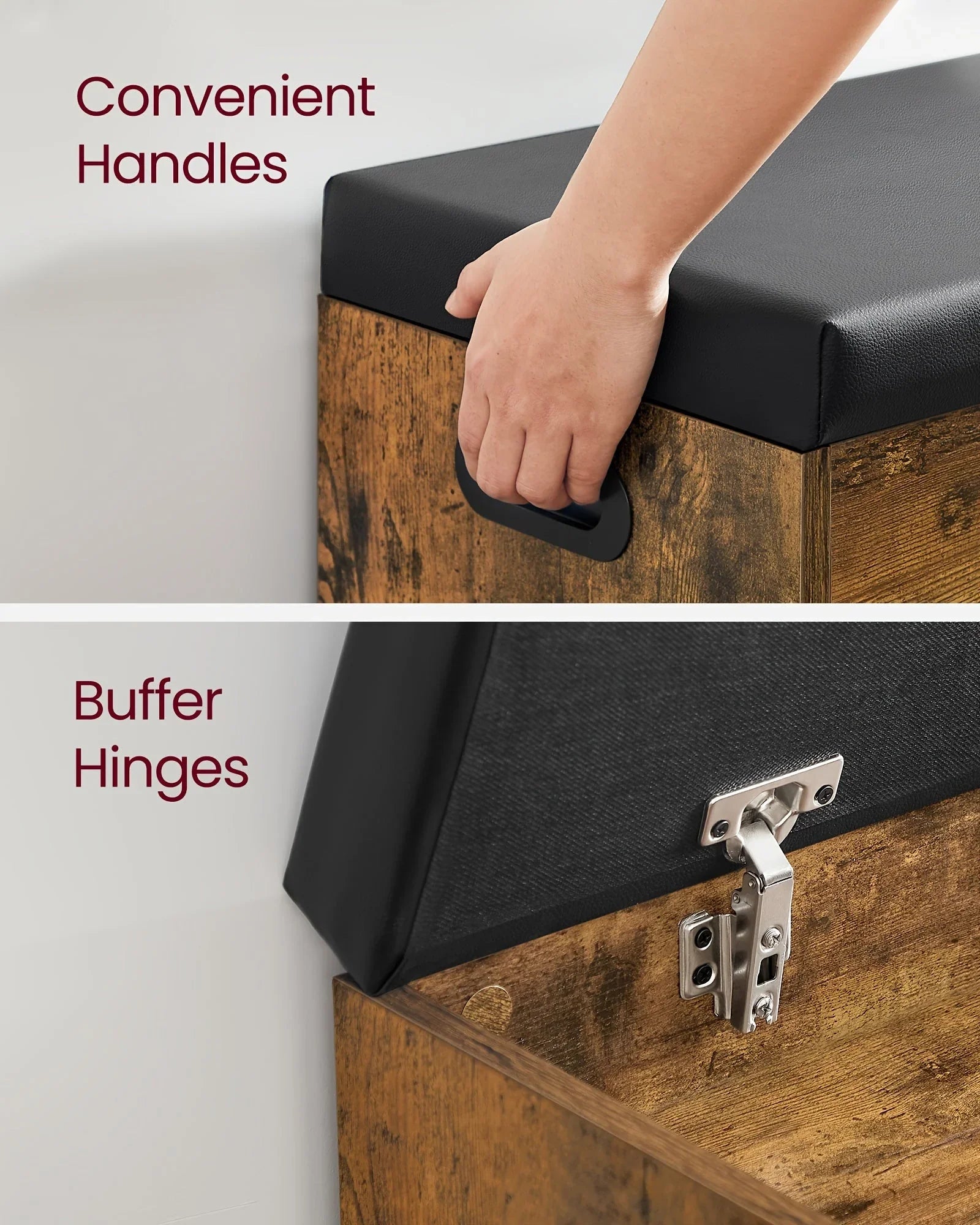 Extra Long Shoe Storage Bench with Cushion Seat - House Of Avana