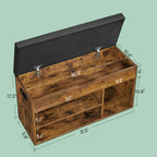 Extra Long Shoe Storage Bench with Cushion Seat - House Of Avana