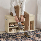 Extra Long Shoe Storage Bench with Cushion Seat - House Of Avana