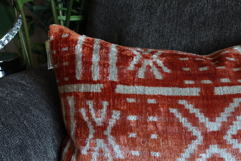 Canvello Handmade Luxury Soft Cushion with Down Feather Insert - 16x24in, angled view - House Of Avana