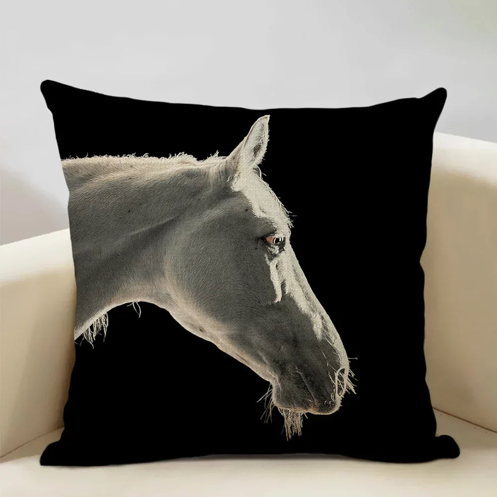 Printed Horse Design Cushion Cover Pillowcase - House Of Avana