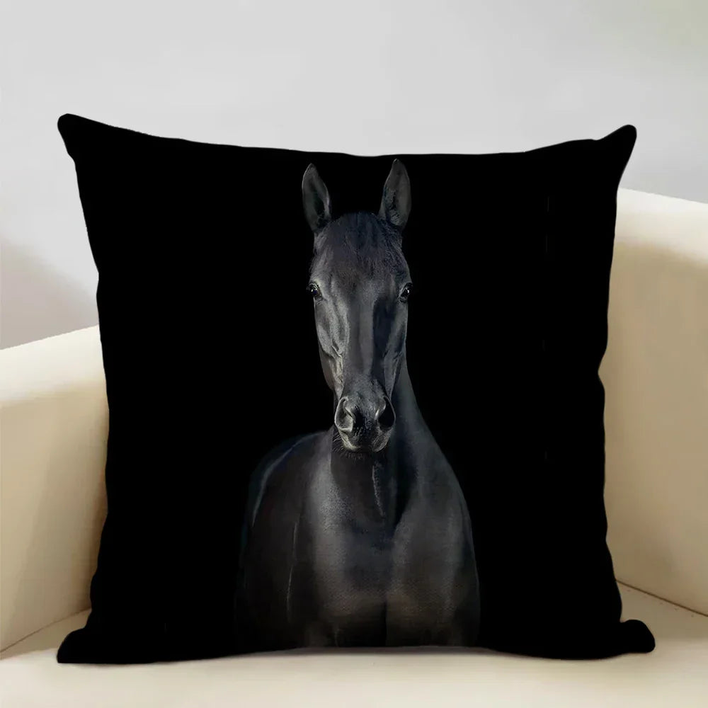 Printed Horse Design Cushion Cover Pillowcase - House Of Avana